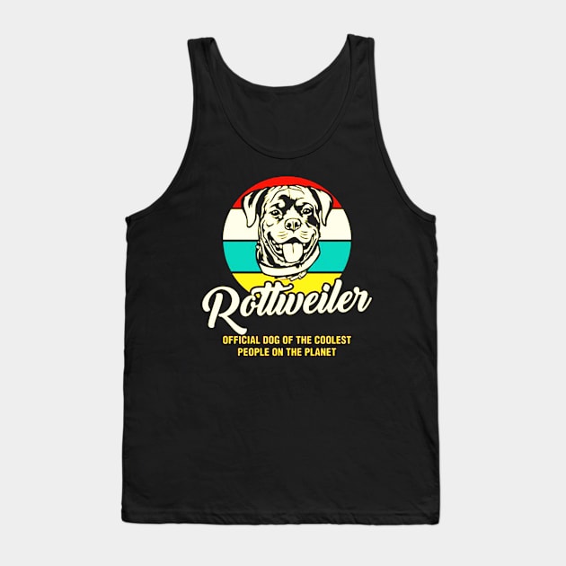 Funny Rottweiler Dog Vintage Retro Tank Top by fadetsunset